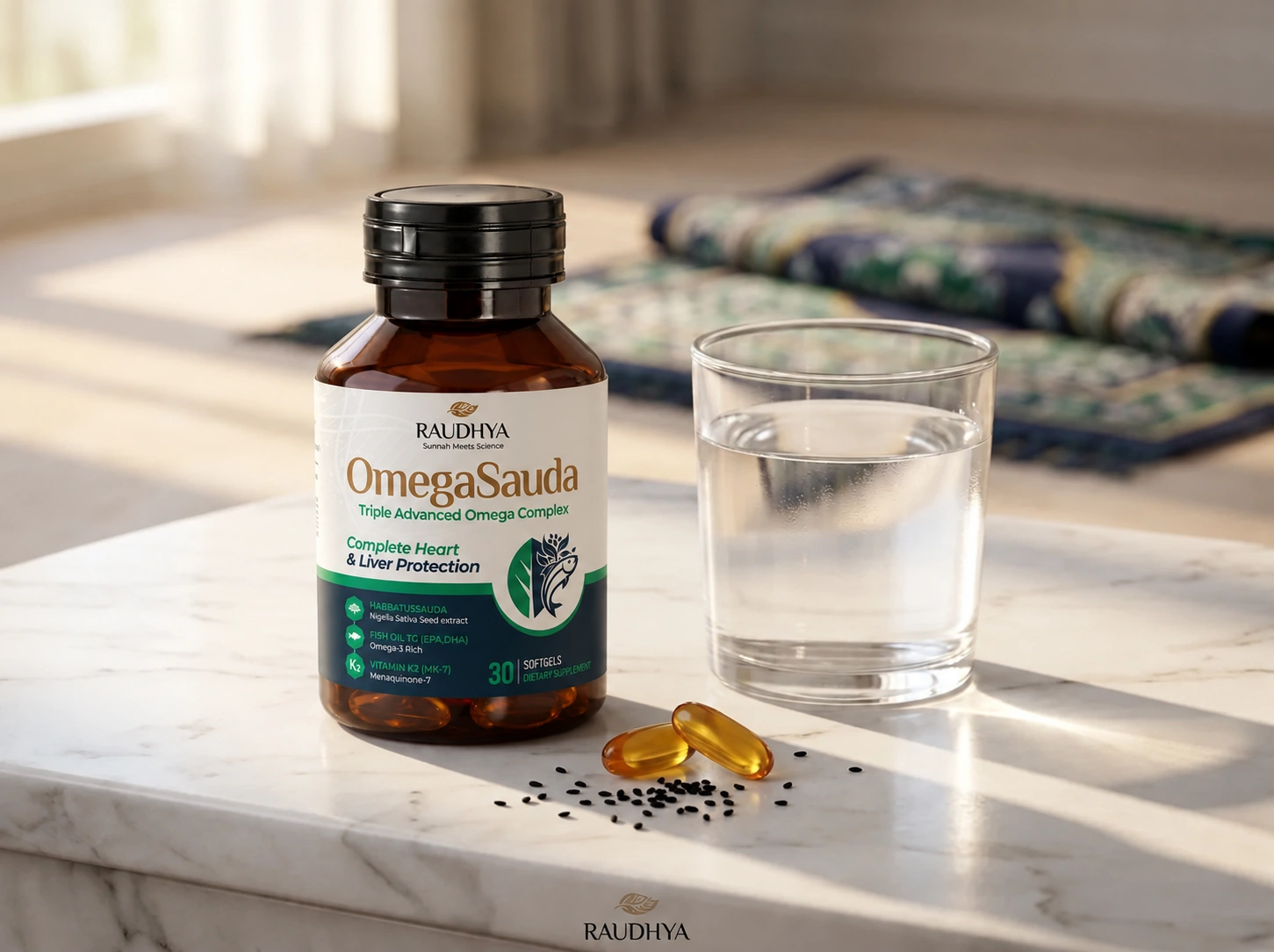 Cara amalkan OmegaSauda 2 softgel sehari